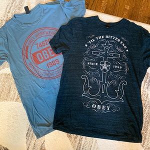 Two OBEY t shirt bundle